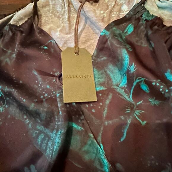 All Saints Poppy Cosmic Off The Shoulder Top Adjustable Straps Women's Size 4 - Picture 10 of 10